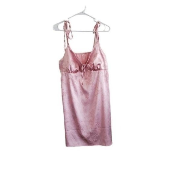 CIDER PINK SATIN STRAPPY MINI SLIP DRESS SIZE XL - Picture 1 of 7